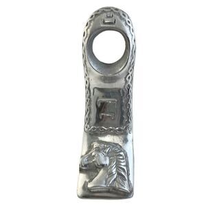 Pewter Horse Wine Bottle Holder Suspended Gravity Balancing